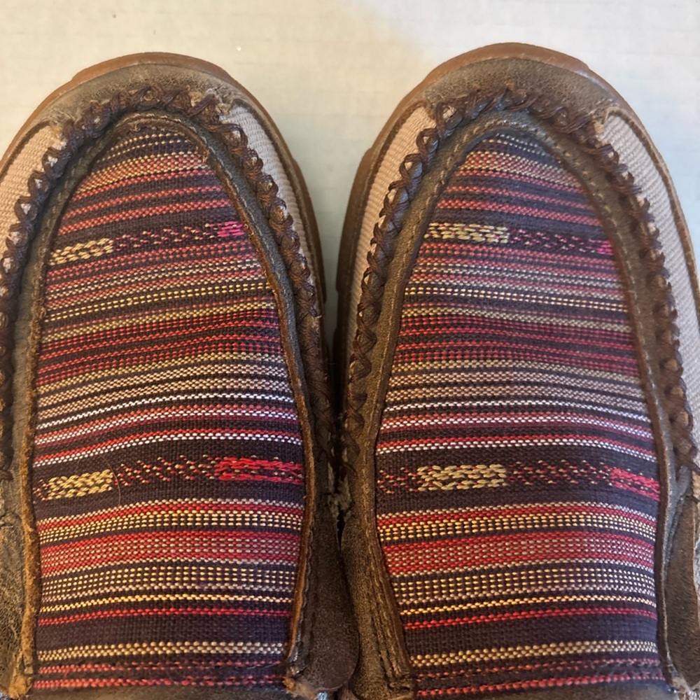 Twisted X Women’s Moc Toe Slip On Shoes Brown Canvas Western Size 7.5 Boho - Picture 10 of 11